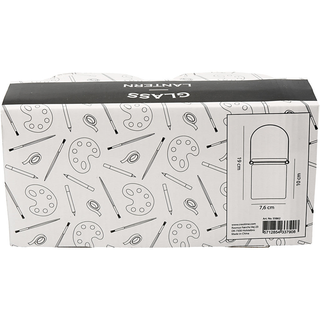 Lantern, H: 10 cm, D: 7,6 cm - 2 pcs