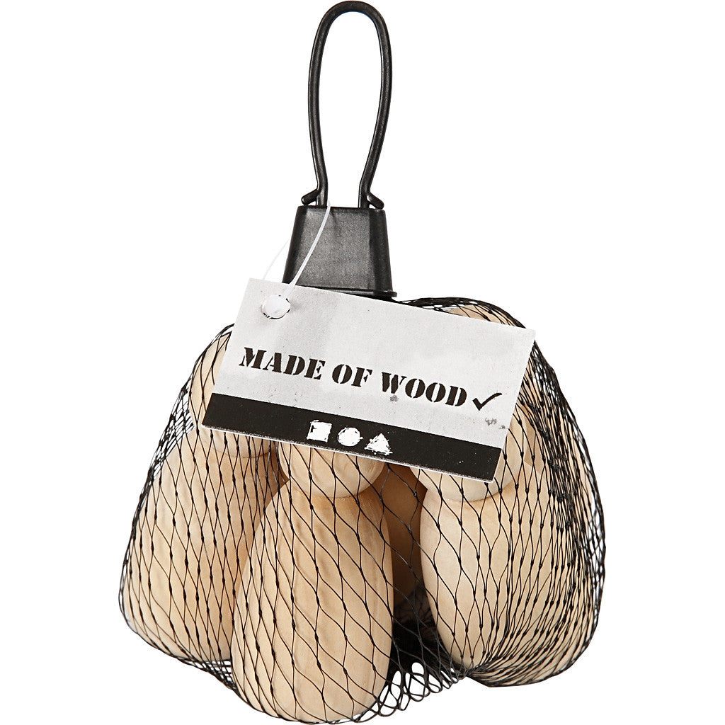 Body, H: 6 cm, poplar wood - 5 pcs