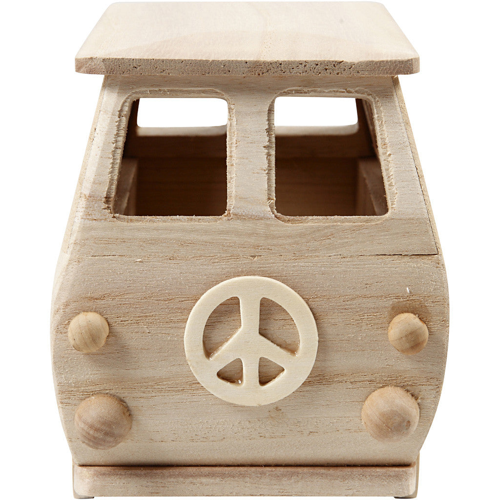 Minibus, size 17x10x13 cm, pine, paulownia - 1 pc