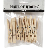 Clothes Pegs, L: 80 mm, W: 10 mm, birch - 10 pcs