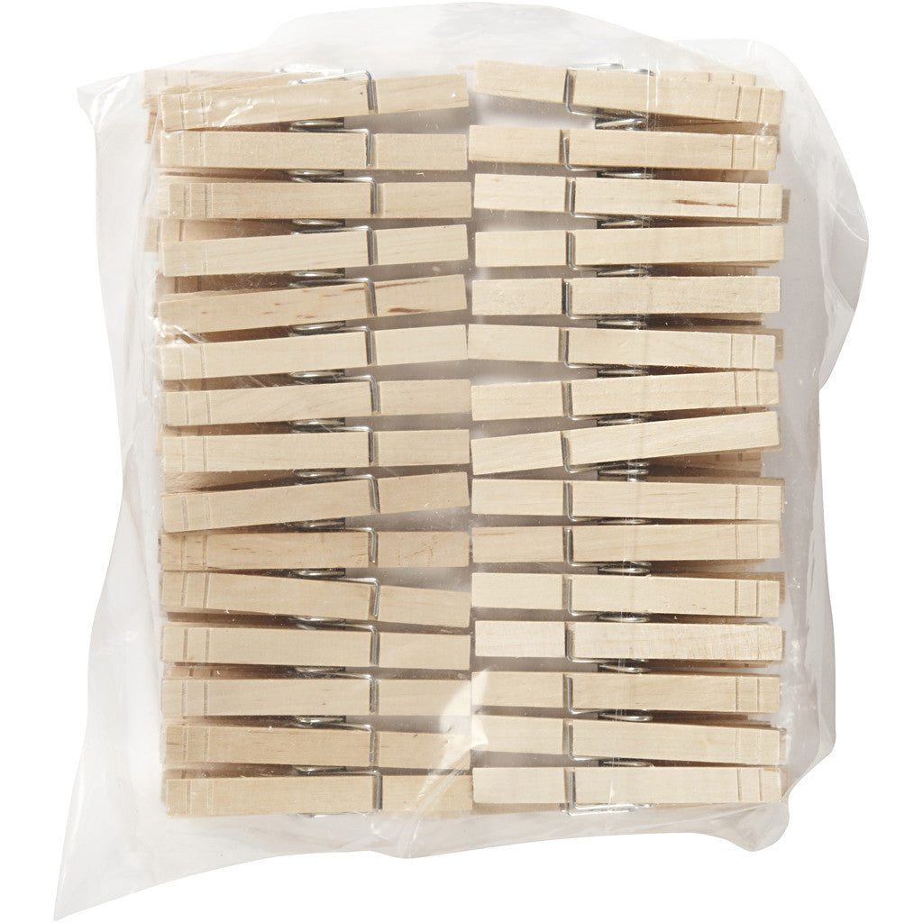 Clothes Pegs, L: 80 mm, W: 10 mm, birch - 150 pcs