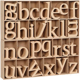 Wooden Letters, including free wooden display, H: 8 cm, thickness 2 cm, MDF - 112 pcs