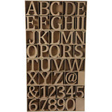Wooden Letter Numbers and Symbols, including free wooden display, H: 13 cm, thickness 2 cm, MDF - 160 pcs