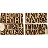 Wooden Letter Numbers and Symbols, including free wooden display, H: 13 cm, thickness 2 cm, MDF - 160 pcs