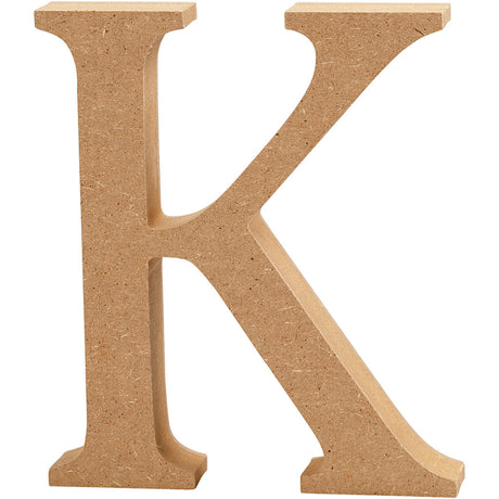 Letter K, H: 8 cm, thickness 1.5 cm, MDF 