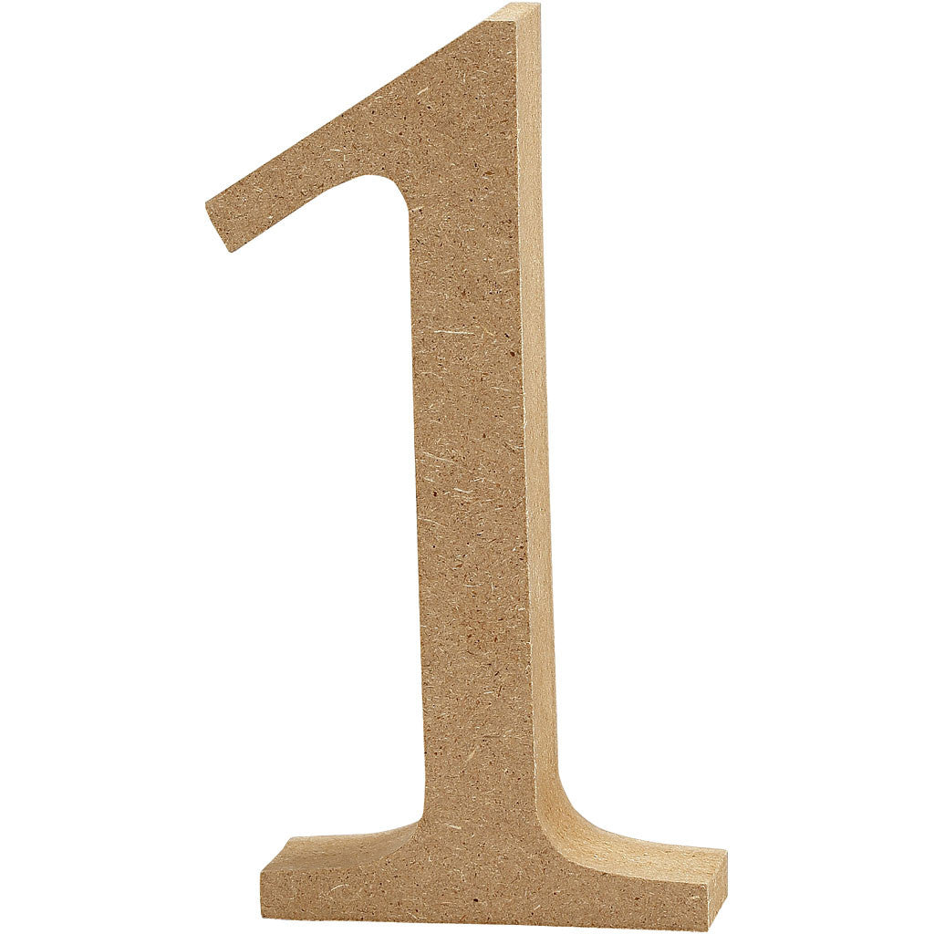 Number 1, H: 8 cm, thickness 1.5 cm, MDF - 1 pc