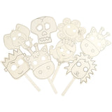 Masks, W: 22 cm, L: 35 cm, plywood, thickness 2 mm - 16 pcs