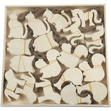 Christmas Ornaments, size 7-9 cm, thickness 4 mm, plywood - 90 pcs
