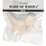 Bird, H: 7,6 cm, poplar wood, 1 pc