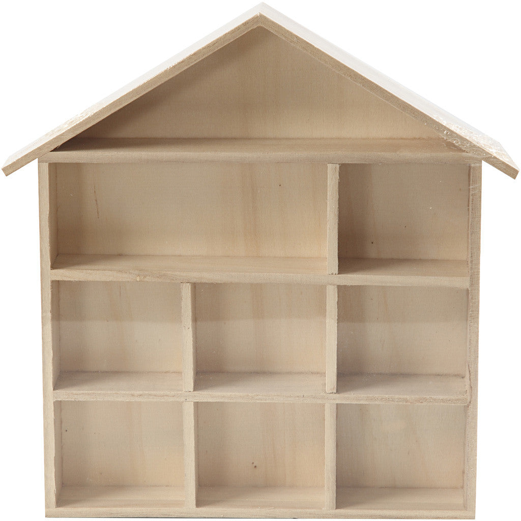 House-Shaped Shelving Sypcsem, size 26x25.2 cm, H: 3.5 cm, paulownia - 1 pc