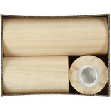 Candle holder 145x90x65 mm- D: 23 mm Poplar wood  - 3 pcs