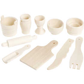 Kitchen Tools, L: 40-60 mm, birch - 10 pcs