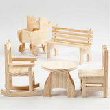 Mini Furniture, H: 5.8-10.5 cm, plywood - 50 pcs