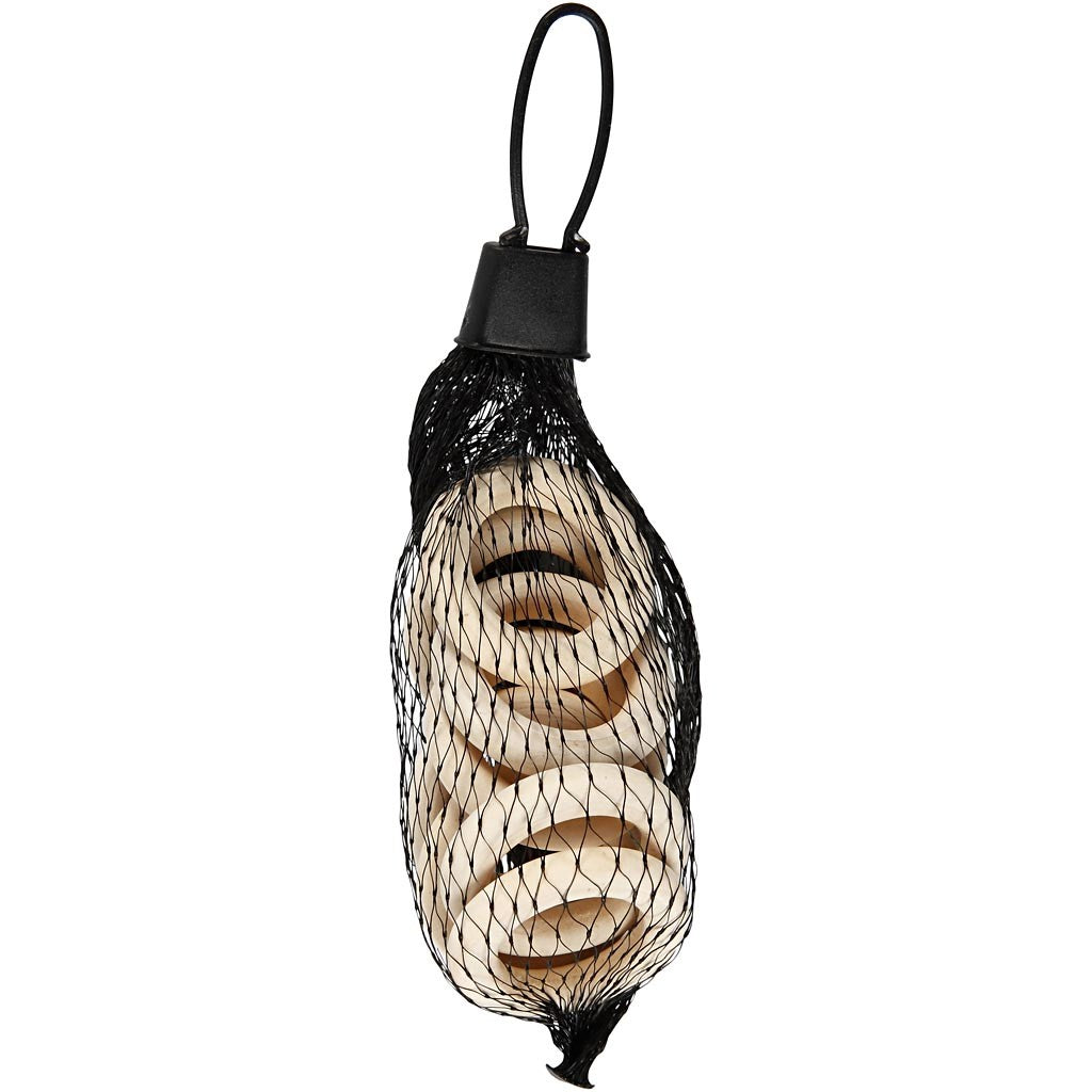 Curtain Ring, D: 35 mm, inner size 20 mm, grass wood - 8 pcs