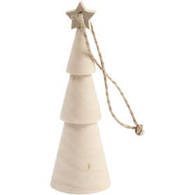 Christmas Tree, H: 9 cm, birch - 1 pc