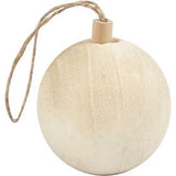 Christmas Ornament, D: 5.5 cm, birch - 1 pc