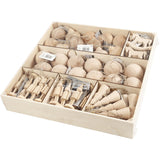 Christmas Ornaments, H: 5.5-9 cm, birch - 72 pcs
