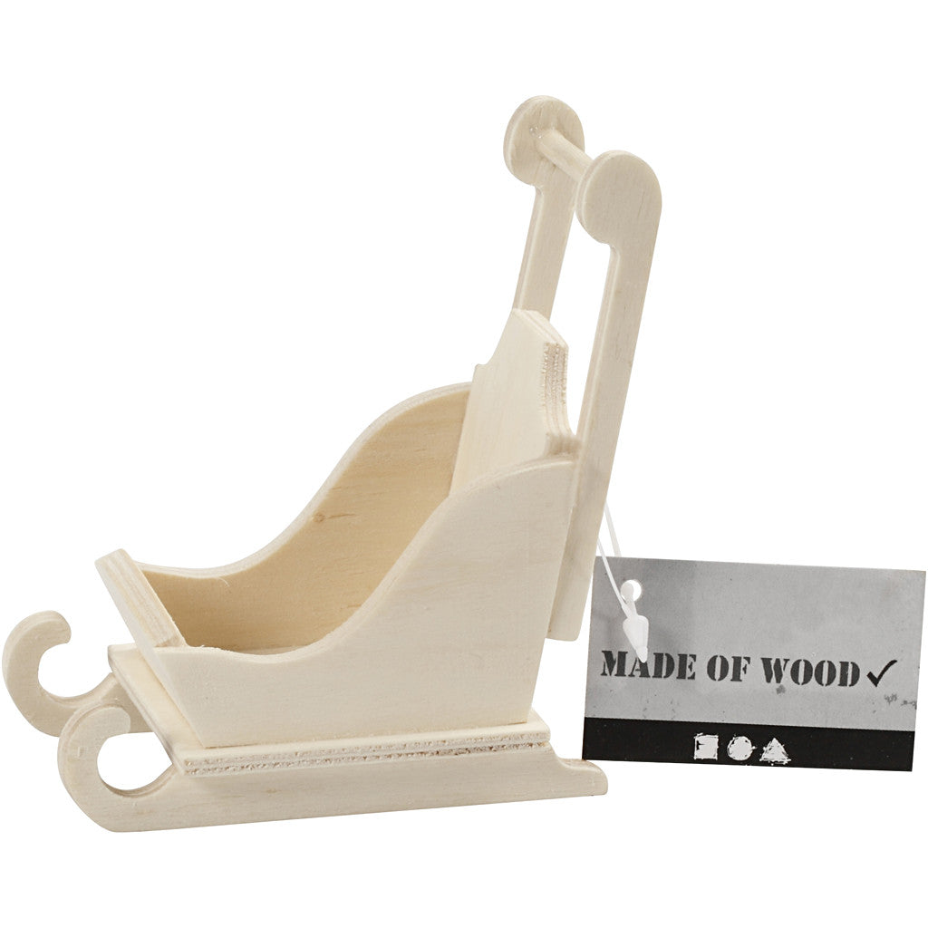 Sleigh, size 8x5x9 cm, plywood - 1 pc