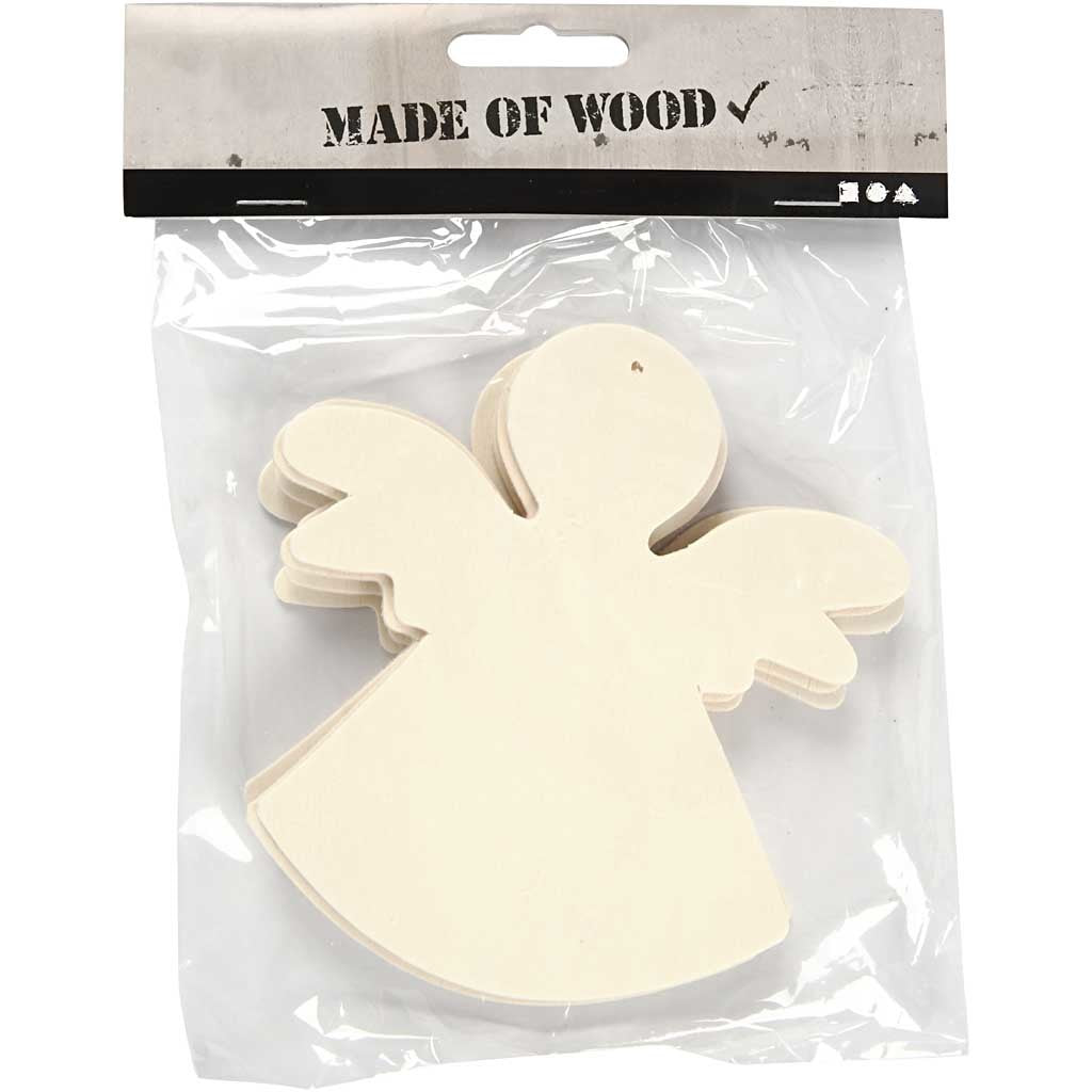 Angel, size 12x11 cm, pine - 6 pcs