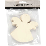 Angel, size 12x11 cm, pine - 6 pcs