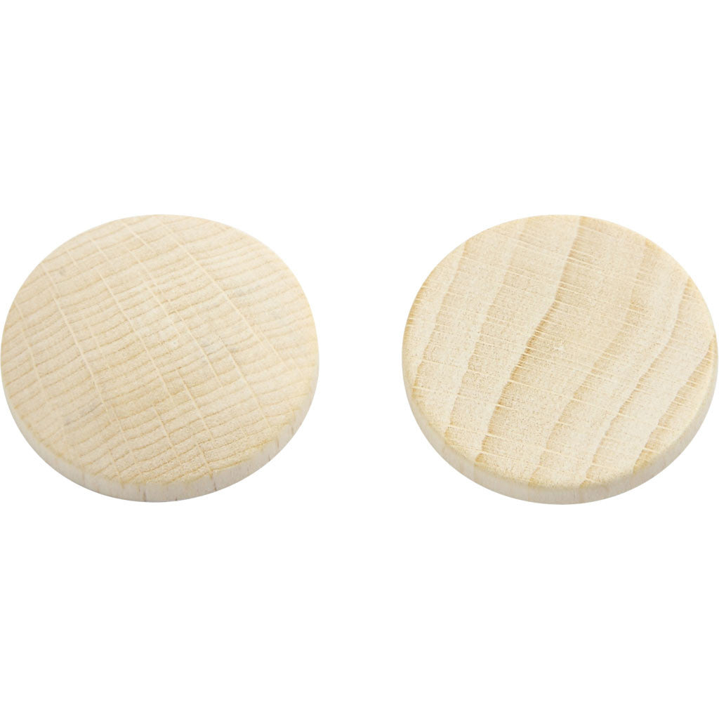 Wooden buttons, D: 25 mm, thickness 5 mm, china berry - 150 pcs