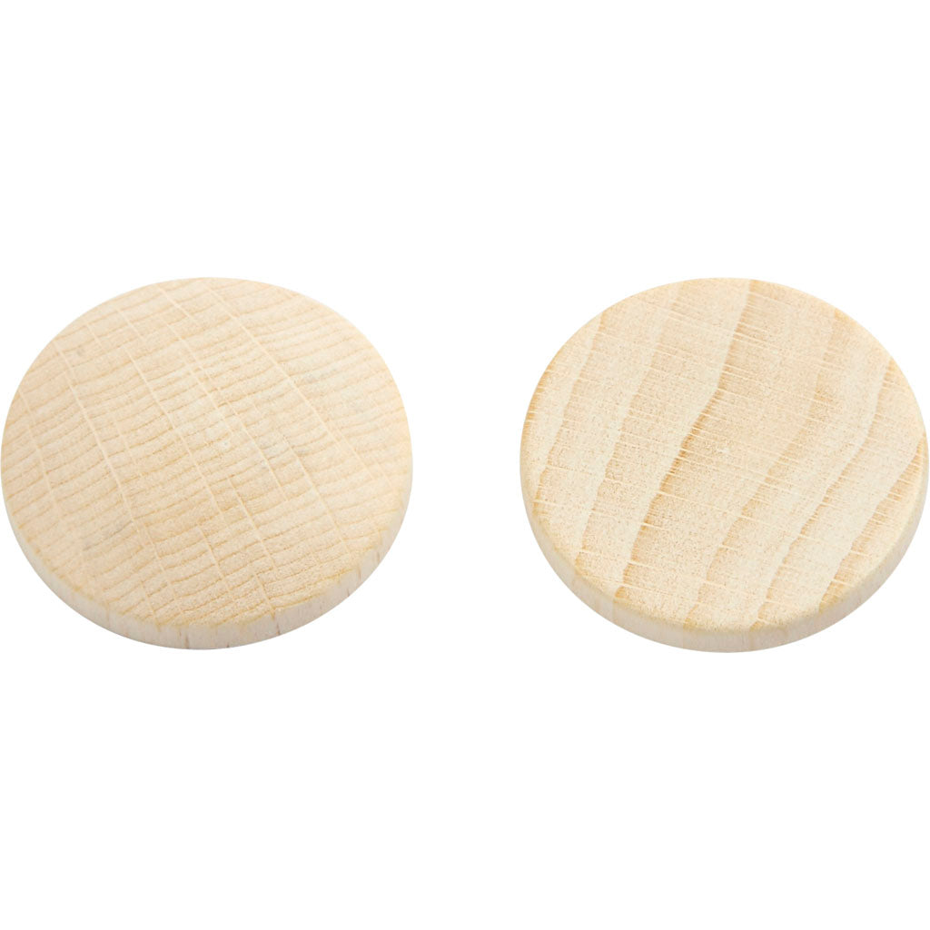 Wooden buttons, D: 25 mm, thickness 5 mm, china berry - 150 pcs