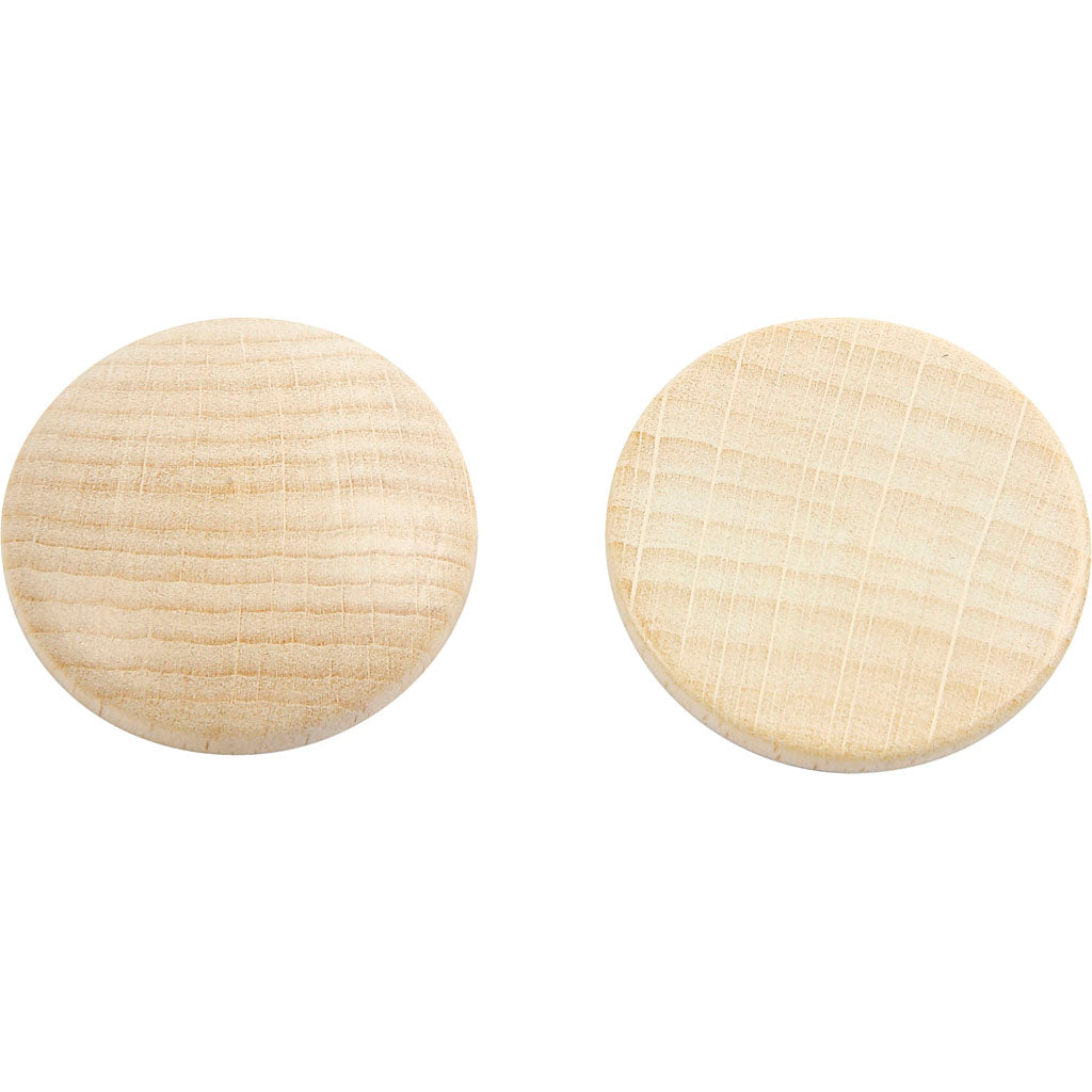 Wooden buttons, D: 30 mm, thickness 6 mm, china berry - 150 pcs