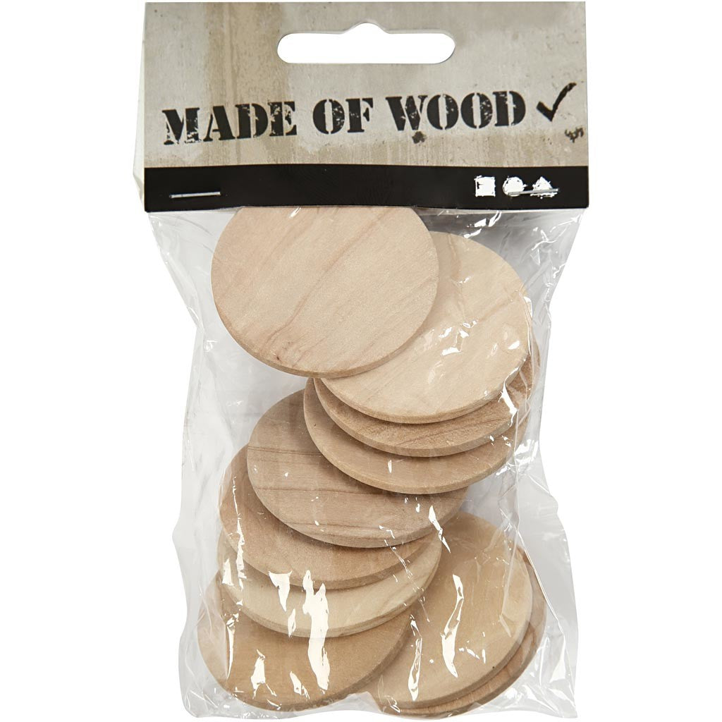 Wooden buttons, D: 40 mm, thickness 6 mm, china berry - 10 pcs