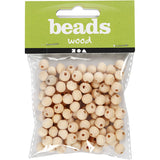 Wooden Bead, D: 8 mm, hole size 2 mm, china berry - 100 pcs