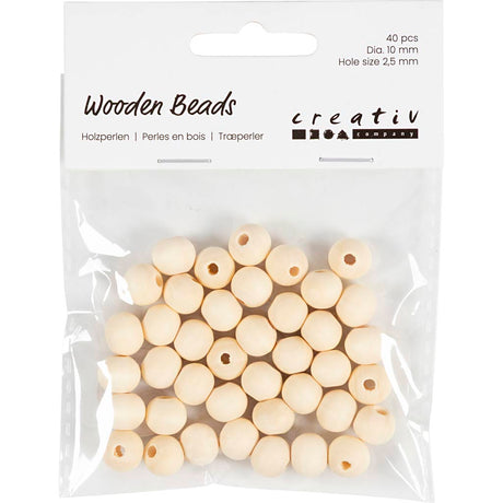 Wooden Bead, D: 10 mm, hole size 2.5 mm, china berry 