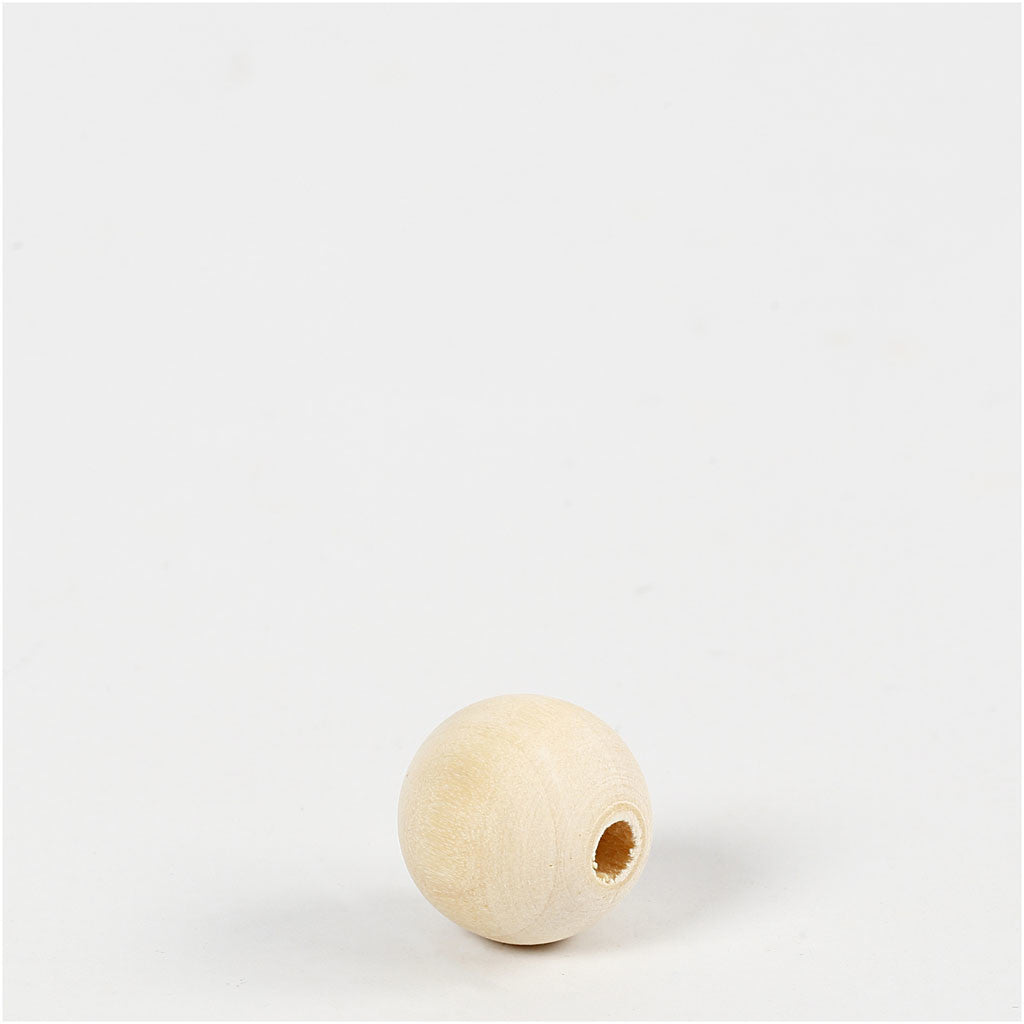 Wooden Bead, D: 15 mm, hole size 3 mm, china berry - 500 pcs