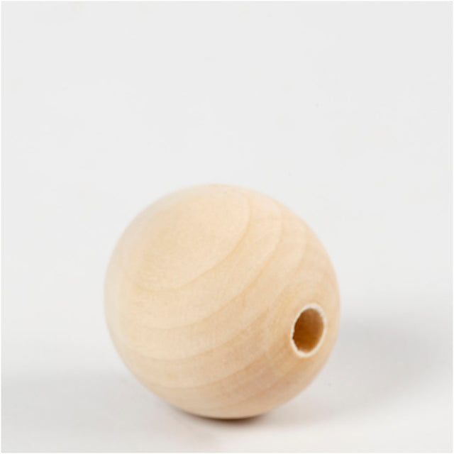Wooden Bead, D: 30 mm, hole size 5 mm, china berry 