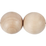 Wooden Bead, D: 35 mm, hole size 6 mm, china berry - 2 pcs