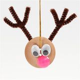 Wooden Buttons, D: 35 mm, hole size 2 mm, china berry, 4 holes - 10 pcs