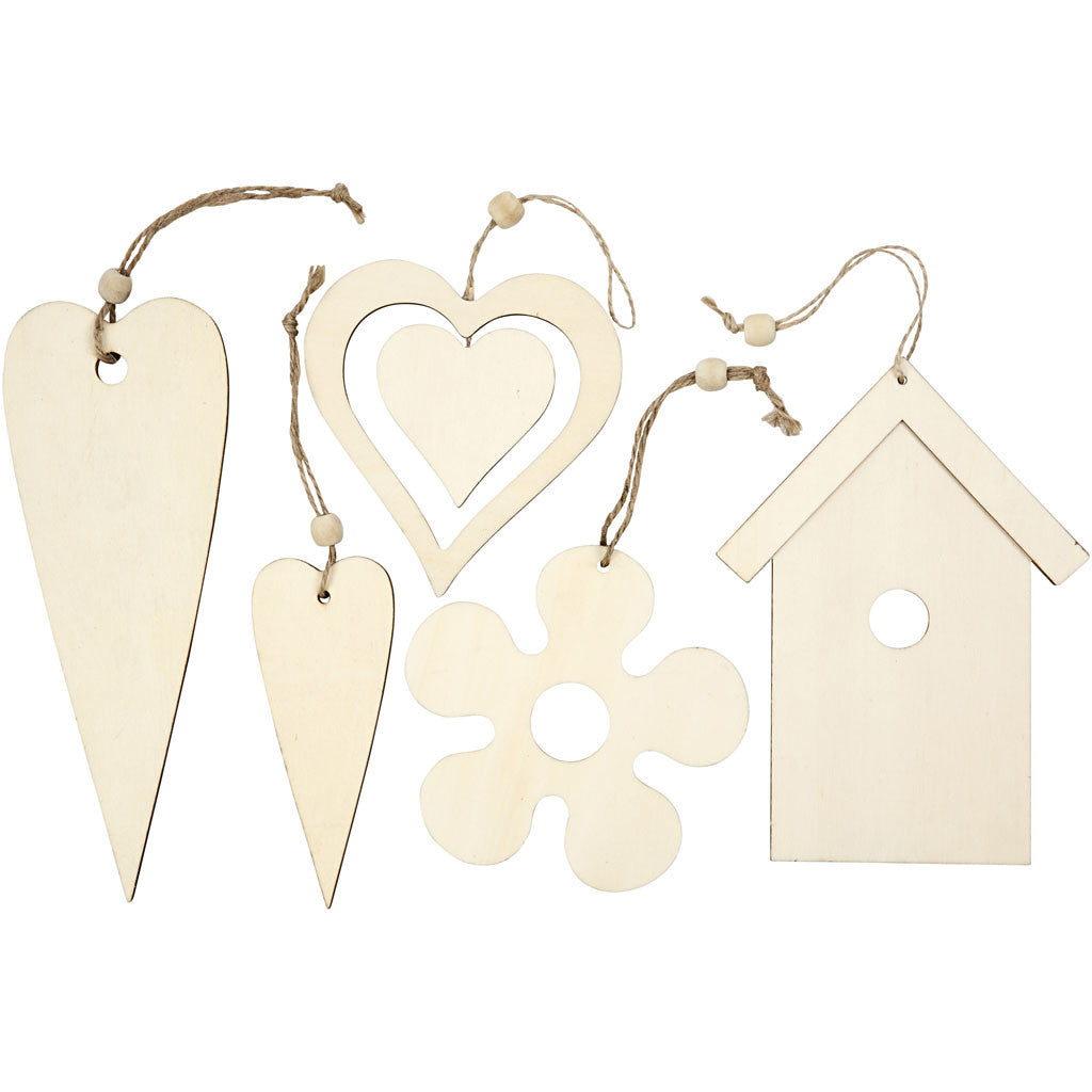 Wooden Ornament, size 6.5-21.5 cm, thickness 5 mm - 100 pcs