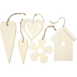 Wooden Ornament, size 6.5-21.5 cm, thickness 5 mm - 100 pcs
