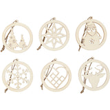 Christmas ornaments, D: 8 cm, thickness 0.3 cm, plywood - 6 pcs