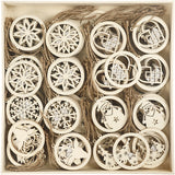 Christmas ornaments, D: 8 cm, thickness 0.3 cm, plywood - 144 pcs