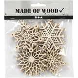 Ornaments, D: 7 cm, thickness 0.3 mm, plywood - 8 pcs