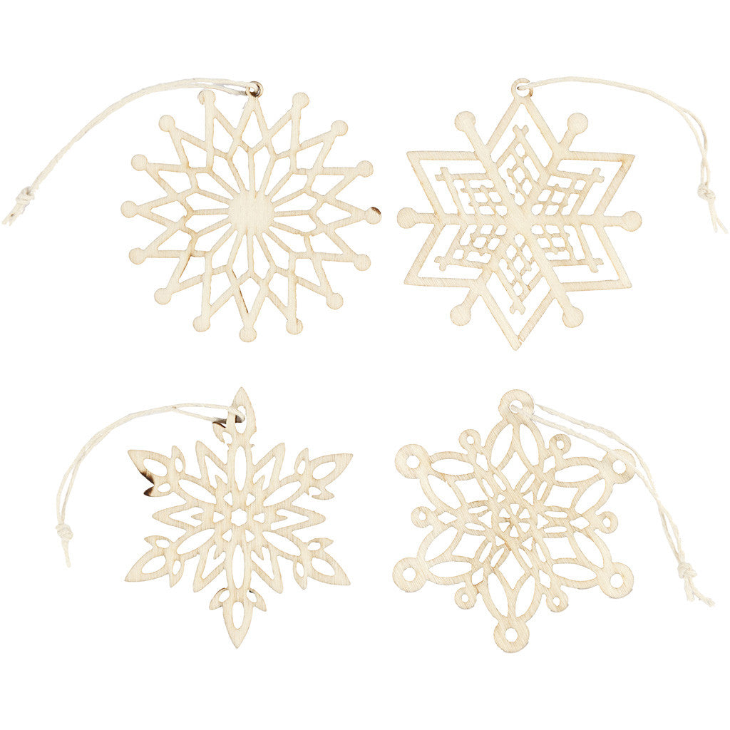 Ornaments, D: 7 cm, thickness 0.3 mm, plywood - 200 pcs