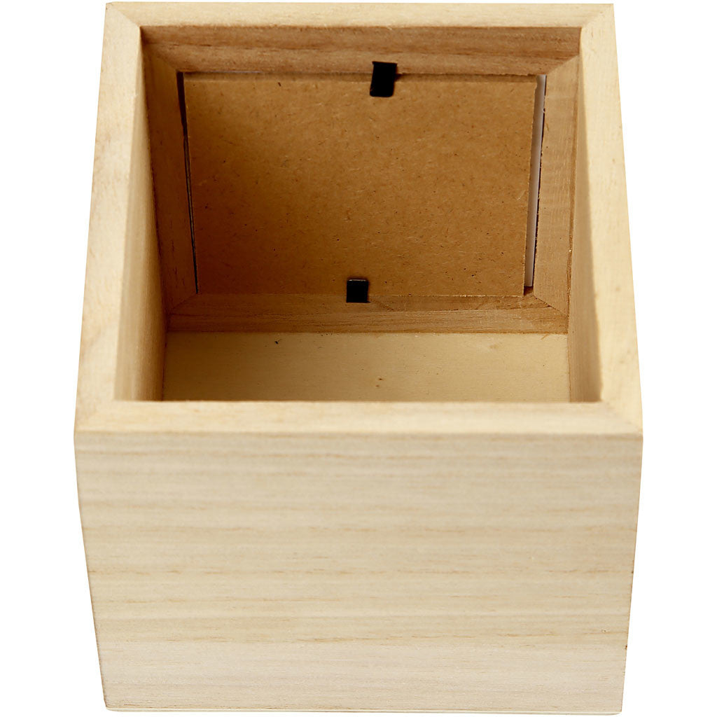 Pen tray from Keizerin tree, 100x100x100mm, inner size 62x62mm - 1 pc
