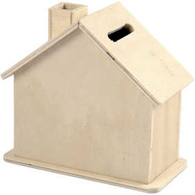 Money box made of plywood, 101x100x54mm - 1 pc
