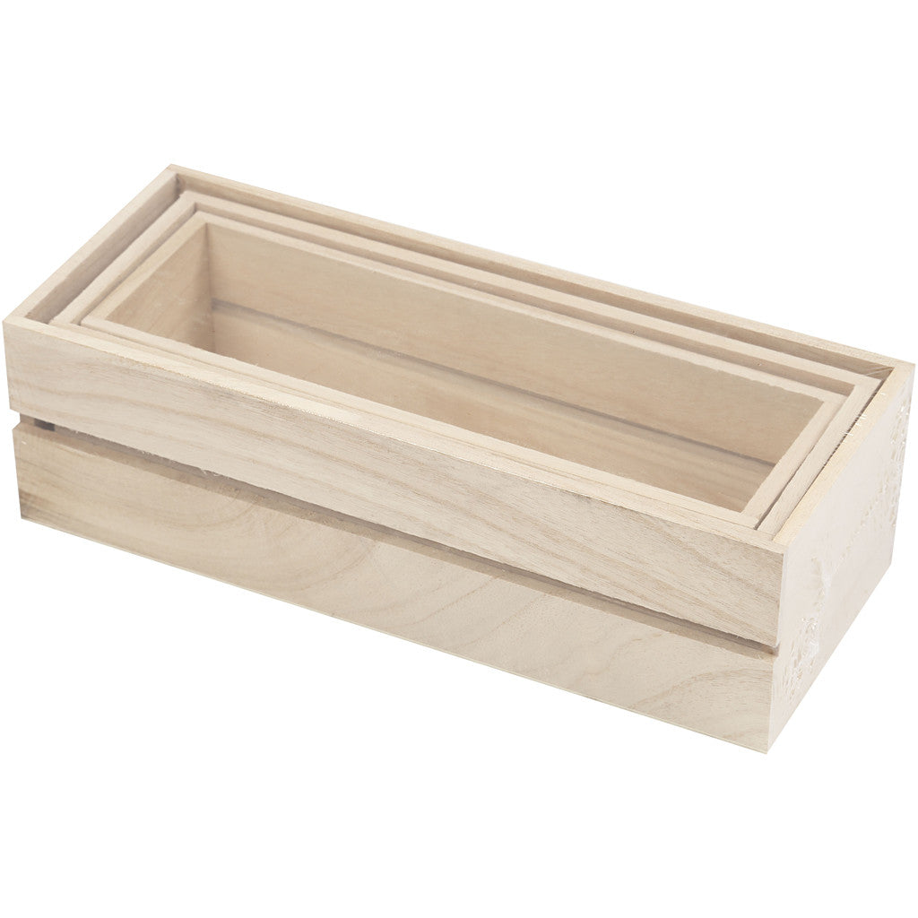 Wood Boxes, paulownia - 3 pcs