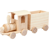 Toy train with carriage, H: 95mm, L: 215mm, W: 65mm - 1 pc