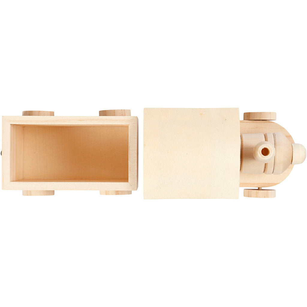 Toy train with carriage, H: 95mm, L: 215mm, W: 65mm - 1 pc
