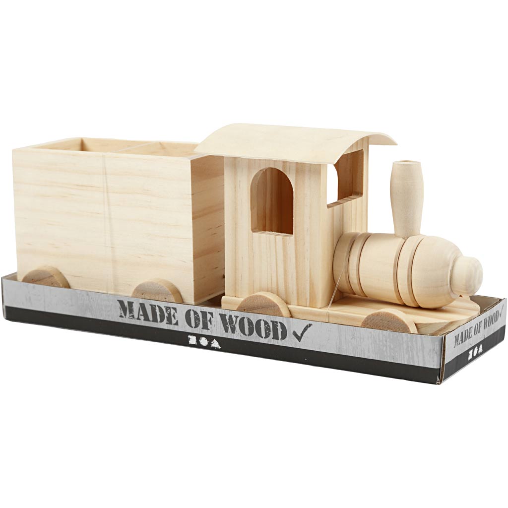 Toy train with carriage, H: 95mm, L: 215mm, W: 65mm - 1 pc