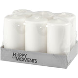 Candles, white, H: 100 mm, D: 50 mm - 6 pcs