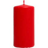 Candles, red, H: 100 mm, D: 50 mm - 6 pcs