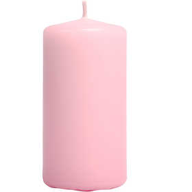 Candles, Light red, H: 100 mm, D: 50 mm - 6 pcs