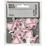 Pram, Light Red, size 34x31 mm, thickness 1.7 mm - 10 pcs